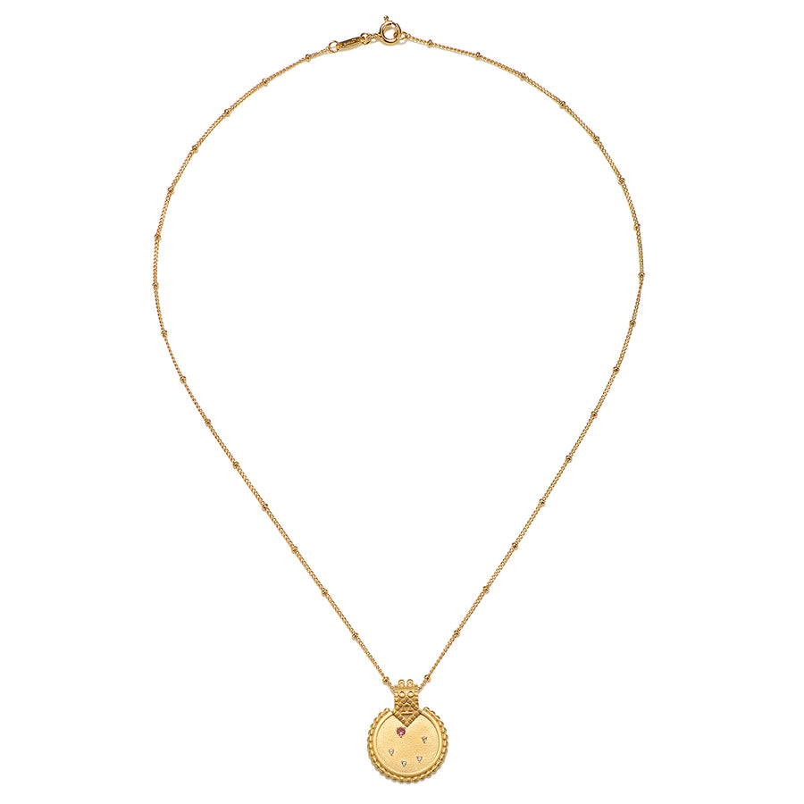 Mandala Zodiac Libra Pink Tourmaline Necklace - Satya Jewelry