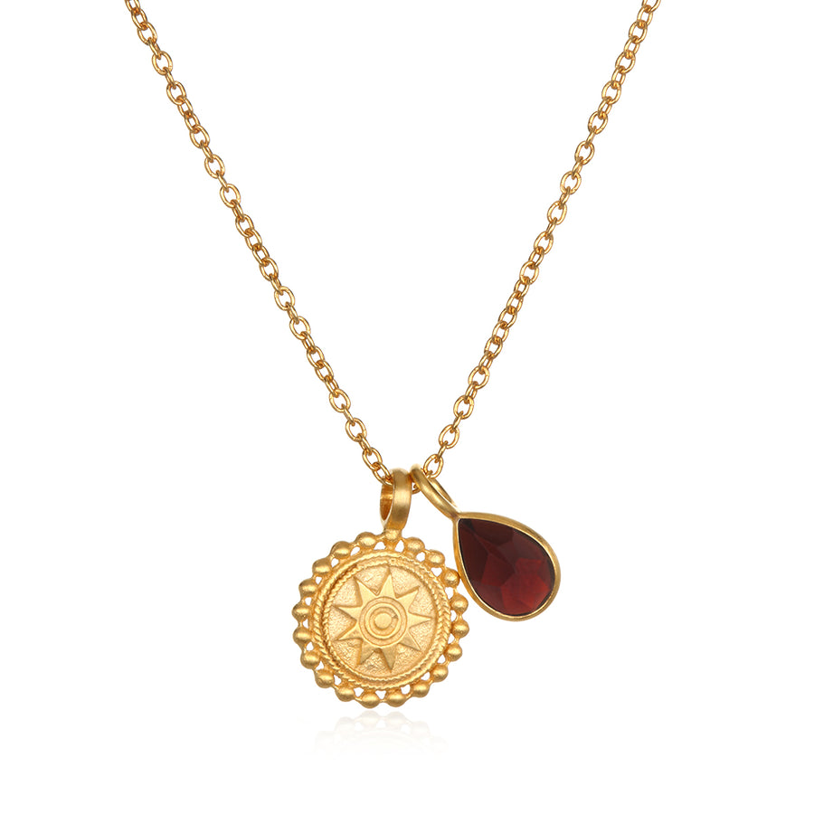 Mandala Birthstone Necklace - January - Satya Online