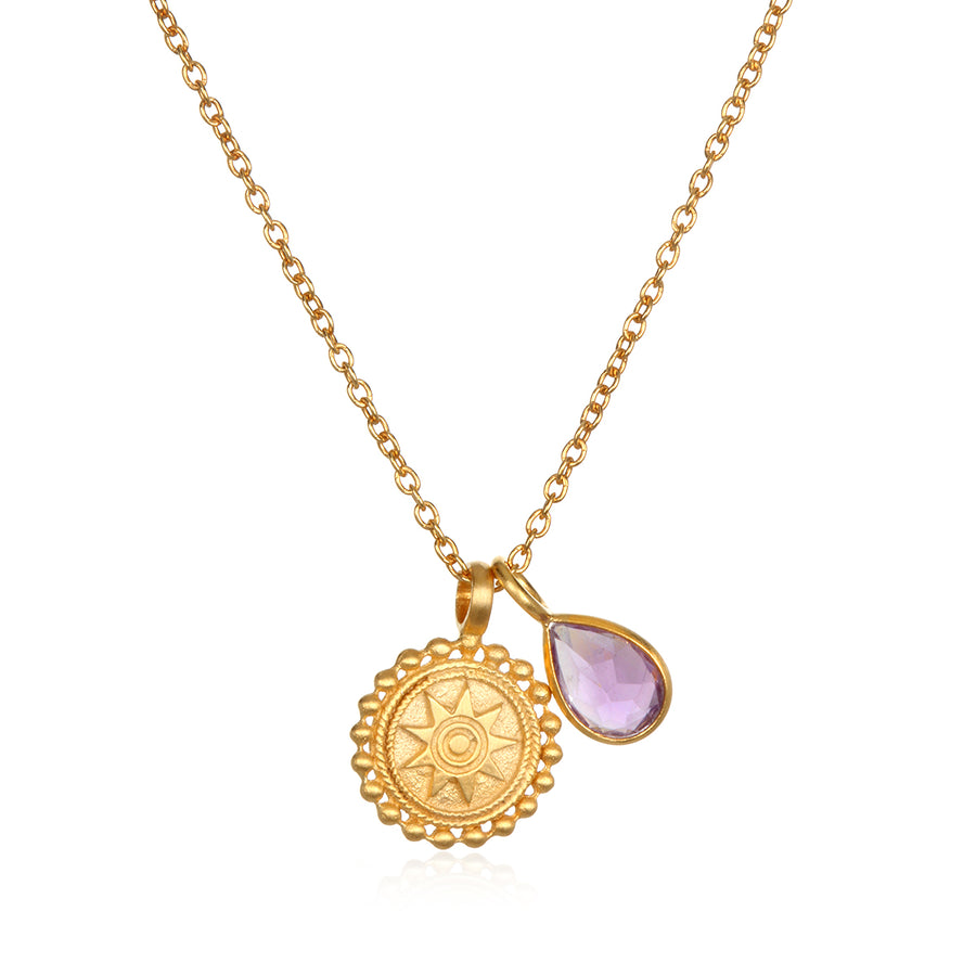 Mandala Birthstone Necklace - February - Satya Online