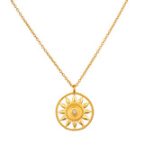 Sun Coin White Topaz Necklace