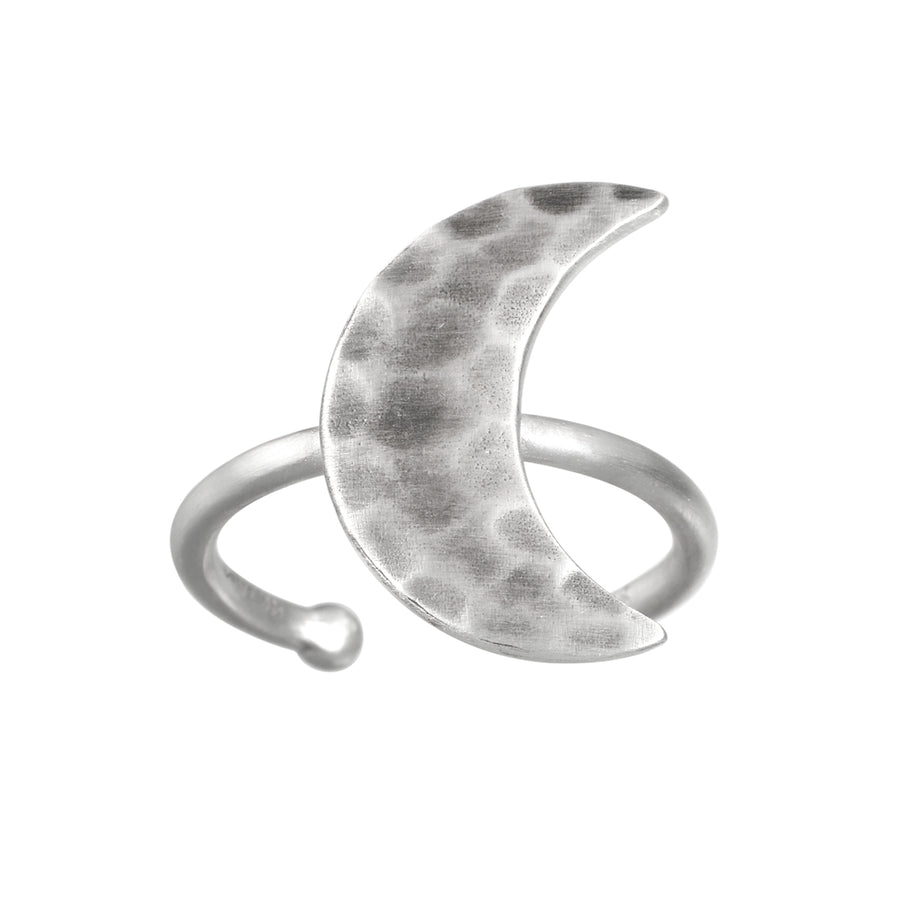 Yoga Girl Silver Little Moon Ring - Satya Jewelry
