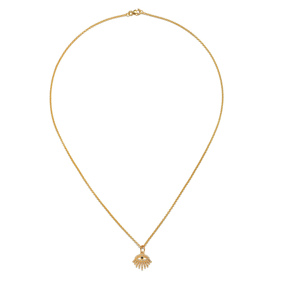 All-Seeing Eye 14kt Gold Diamond Necklace