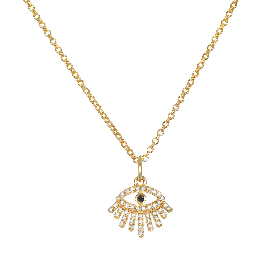All-Seeing Eye 14kt Gold Diamond Necklace
