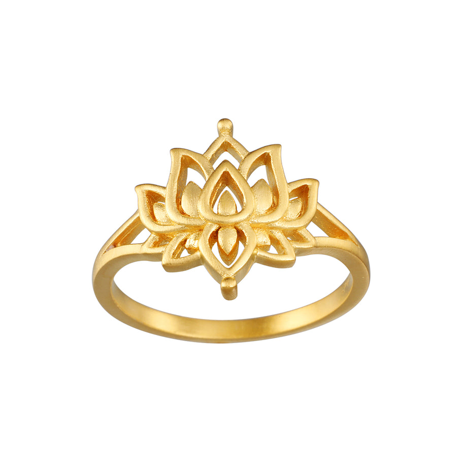 Cut out Gold Lotus Ring