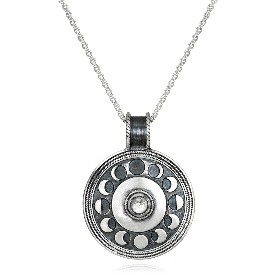 Cycles of the Moon Silver Necklace - Satya Online