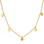 Moon Phases of Femininity Gold Choker showcasing delicate moon charms, a perfect piece of spiritual jewelry for those seeking meditation gifts. This choker symbolizes feminine energy and growth, making it a meaningful accessory for yoga enthusiasts and anyone focused on manifestation and sacred symbolism.