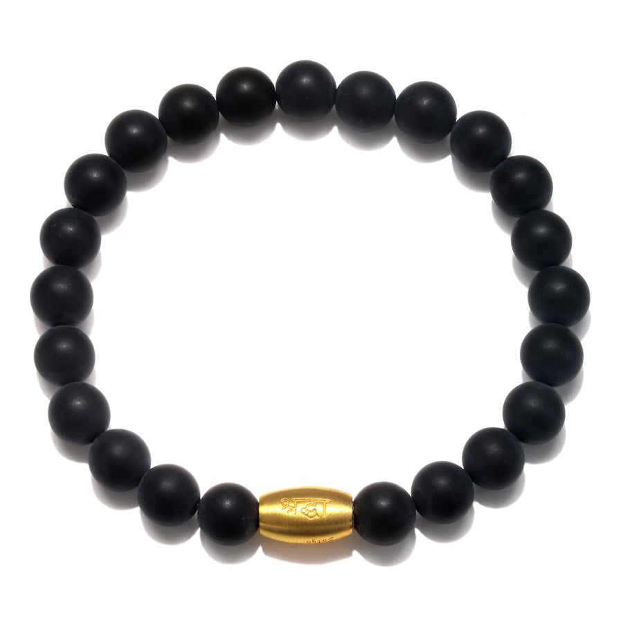 Enduring Faith Black Onyx Mens Stretch Bracelet - Satya Jewelry