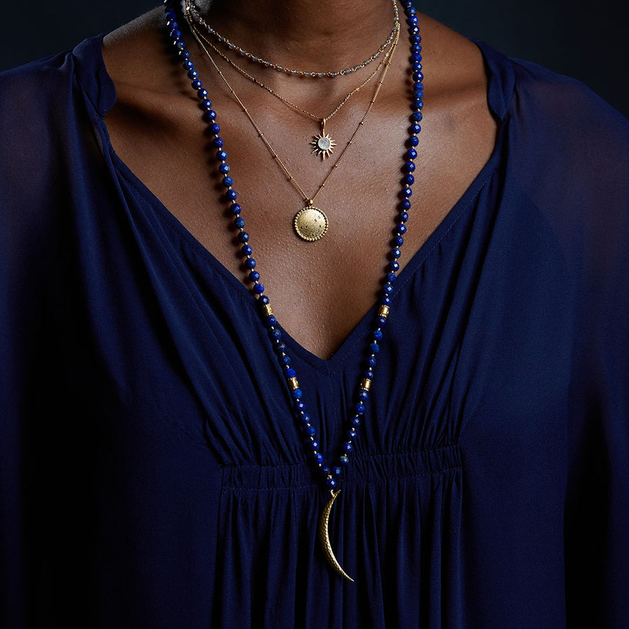 Embraced by Light Lapis Moon Mala