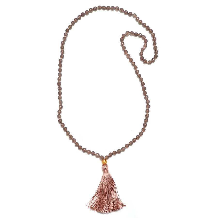 Gray Agate Cherry Blossom Mala - Satya Jewelry