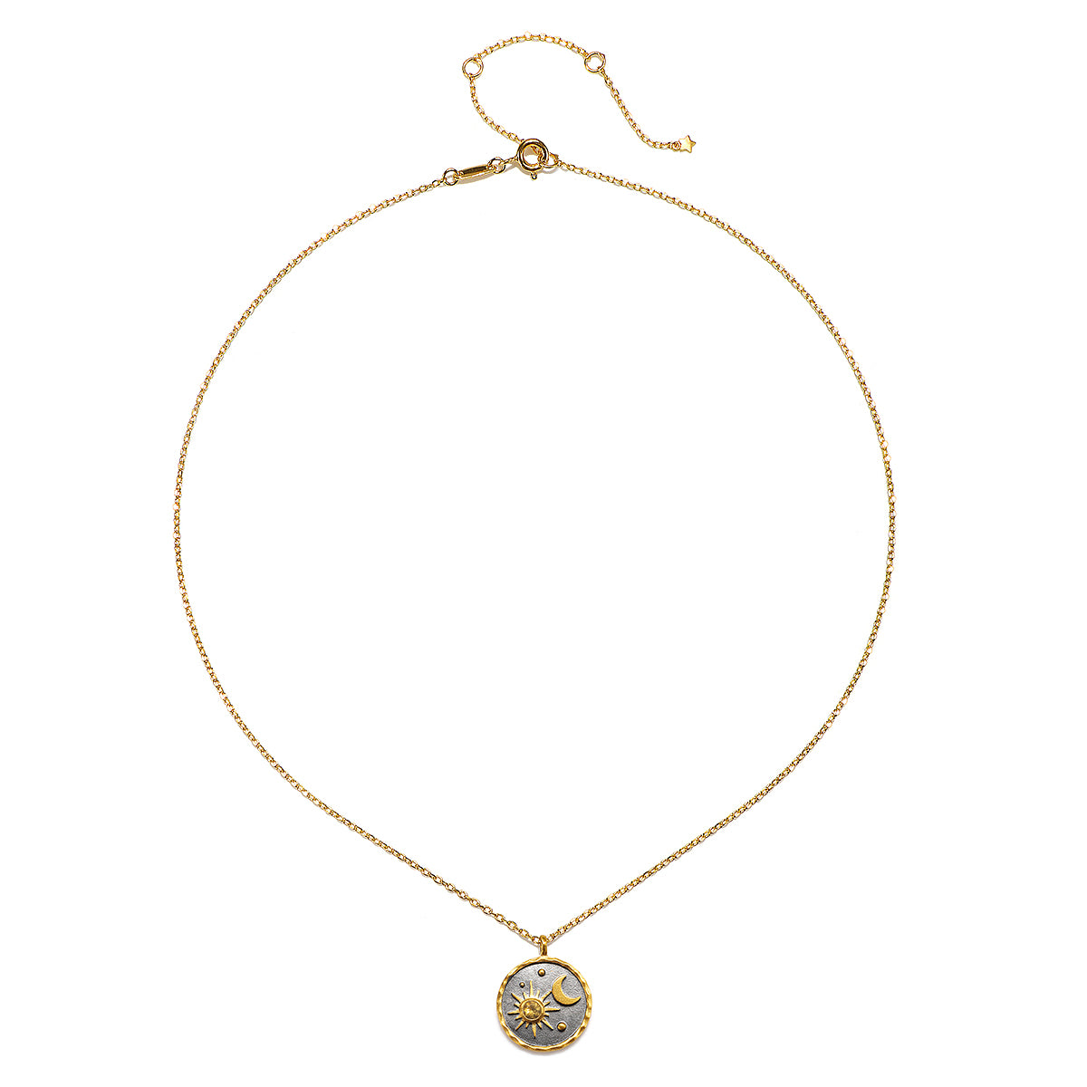 The Celestial Birthstone Necklace - November laying flat, highlighting its gold chain and pendant, ideal for wearing during yoga or as a talisman for spiritual protection.