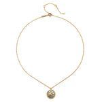 The Celestial Birthstone Necklace - November laying flat, highlighting its gold chain and pendant, ideal for wearing during yoga or as a talisman for spiritual protection.