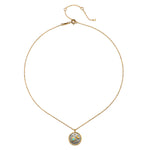Celestial Birthstone Necklace - December featuring an 18kt gold plated pendant with a turquoise accent, symbolizing health and self-expression, perfect for spiritual jewelry, meditation practices, and as a meaningful talisman for zodiac signs.