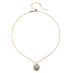 Celestial Birthstone Necklace - April showcasing the elegant chain and detailed pendant design. This spiritual necklace offers a mix of sun and moon elements, enhancing your meditation practice. A beautiful talisman for those interested in yoga, zodiac meanings, and meaningful connections.
