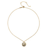 Celestial Birthstone Necklace - April showcasing the elegant chain and detailed pendant design. This spiritual necklace offers a mix of sun and moon elements, enhancing your meditation practice. A beautiful talisman for those interested in yoga, zodiac meanings, and meaningful connections.