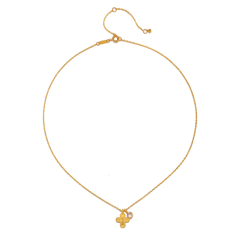Compassionate Faith Rose Quartz Cross Necklace