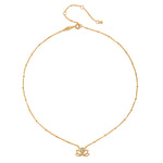 Cultivate Intuition Lotus Moonstone Necklace displayed elegantly to highlight its 18kt gold plating and intricate lotus design with moonstone, representing nourishment and infinite potential. A perfect talisman for meditation, protection, and spiritual practice.