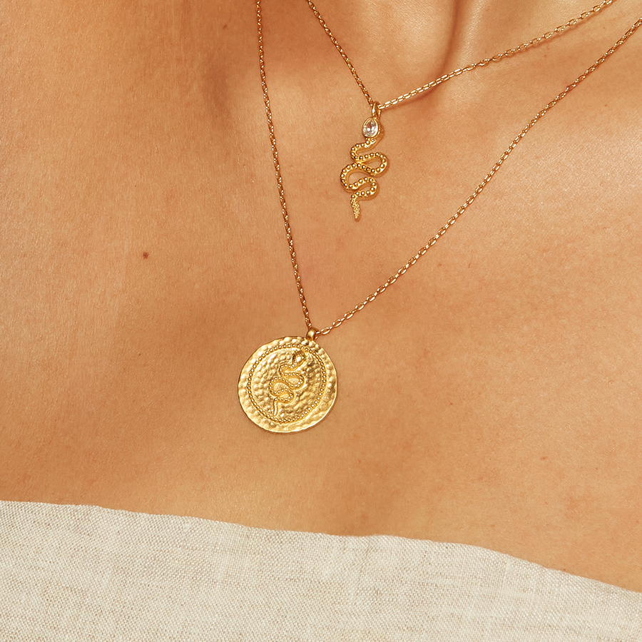 Eternal Energy Snake Coin Necklace