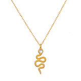 Enduring Individuality White Topaz Snake Necklace showcasing a graceful serpent design that symbolizes energy and immortality, perfect for spiritual jewelry, meditation, and as a meaningful charm for yoga practice.