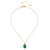 Another view of the Guiding Energy Green Onyx Snake Necklace showcasing the delicate design and elegant gold chain. This piece of spiritual jewelry acts as a powerful talisman, promoting abundance and intuition. Perfect for those interested in yoga and the mystical meanings behind gemstones.