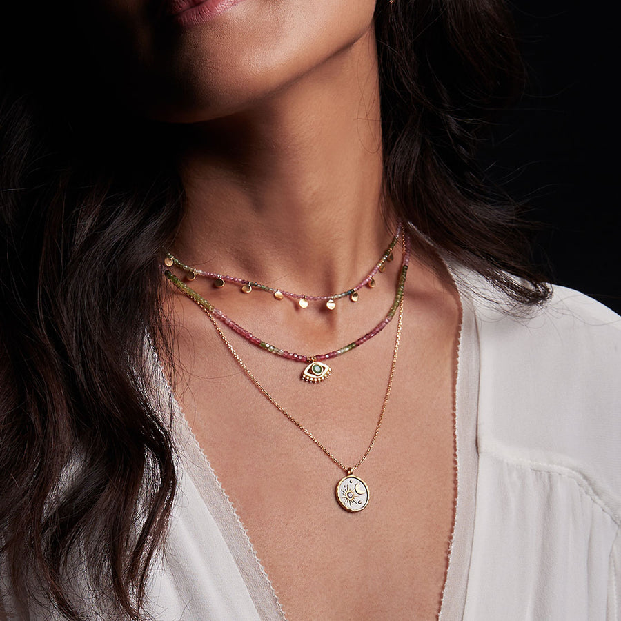 Peaceful Vision Evil Eye Tourmaline Choker