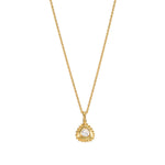 Incandescent Spirit 14kt Gold Diamond Necklace featuring a stunning trillion diamond pendant, perfect for spiritual jewelry and meditation, symbolizing clarity and abundance, ideal for yoga enthusiasts and those seeking meaningful charms for protection and manifestation.