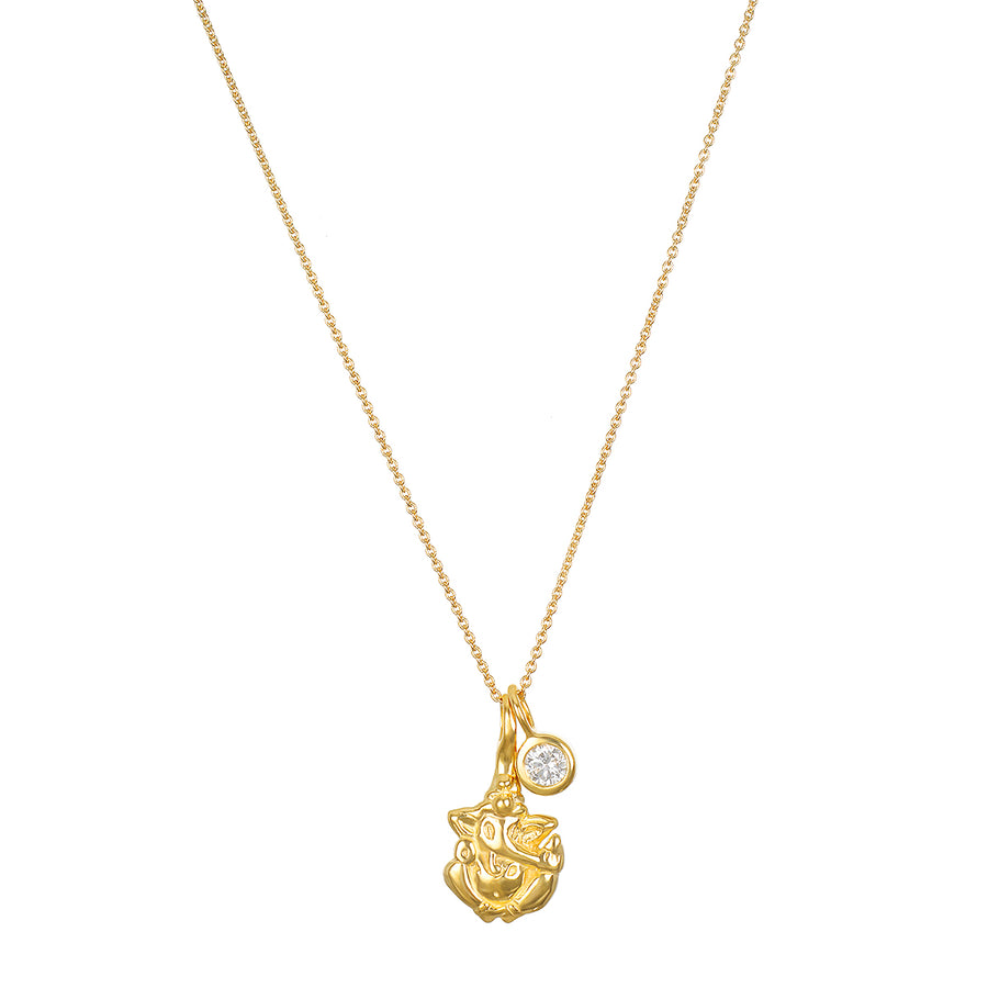 Abundant Fortune 14kt Gold Ganesha Necklace 