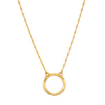 The 18" Chain Charm Necklace features a simple, circular charm holder designed for personalized charms. It embodies the essence of spiritual jewelry, reflecting the meanings of protection and meditation.