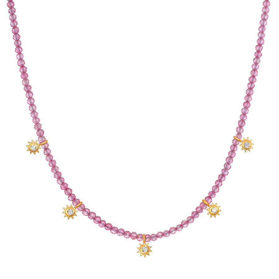 Glimmer of Love Pink Topaz Choker