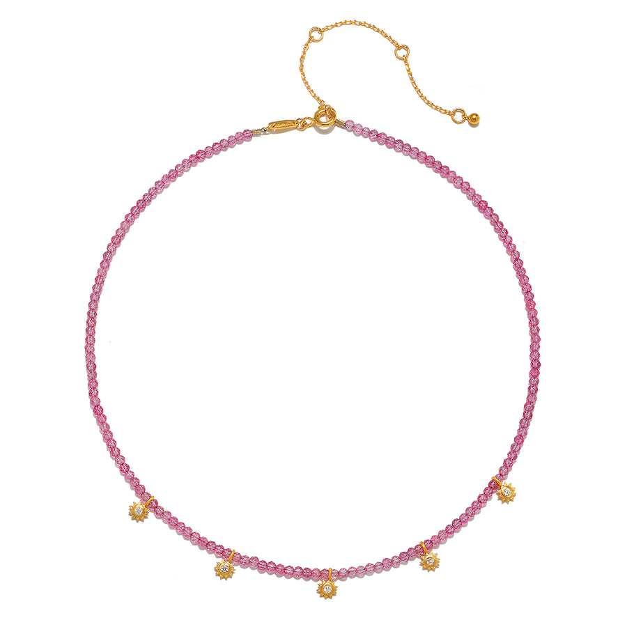 Glimmer of Love Pink Topaz Choker