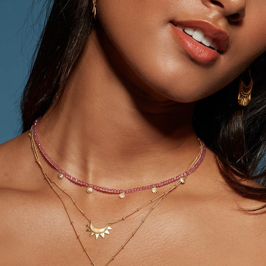 Glimmer of Love Pink Topaz Choker
