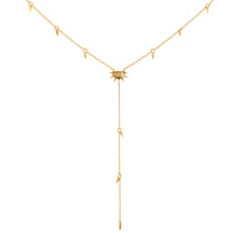 Light of Day Gold Lariat Necklace featuring a sunburst design in citrine, symbolizing radiance and joy, perfect for spiritual jewelry, meditation, and meaningful manifestation.