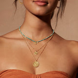 First Light Gold Medallion Reversible Pendant Necklace