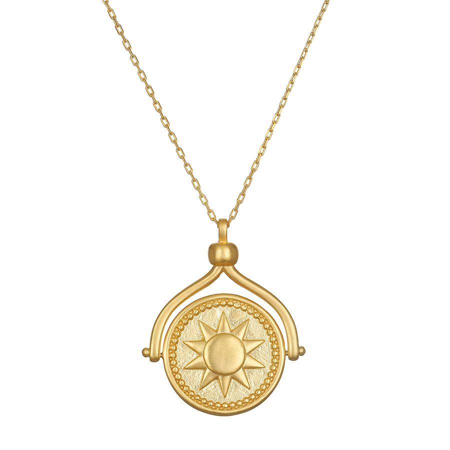 Make a Wish Sun & Moon Spinning Necklace