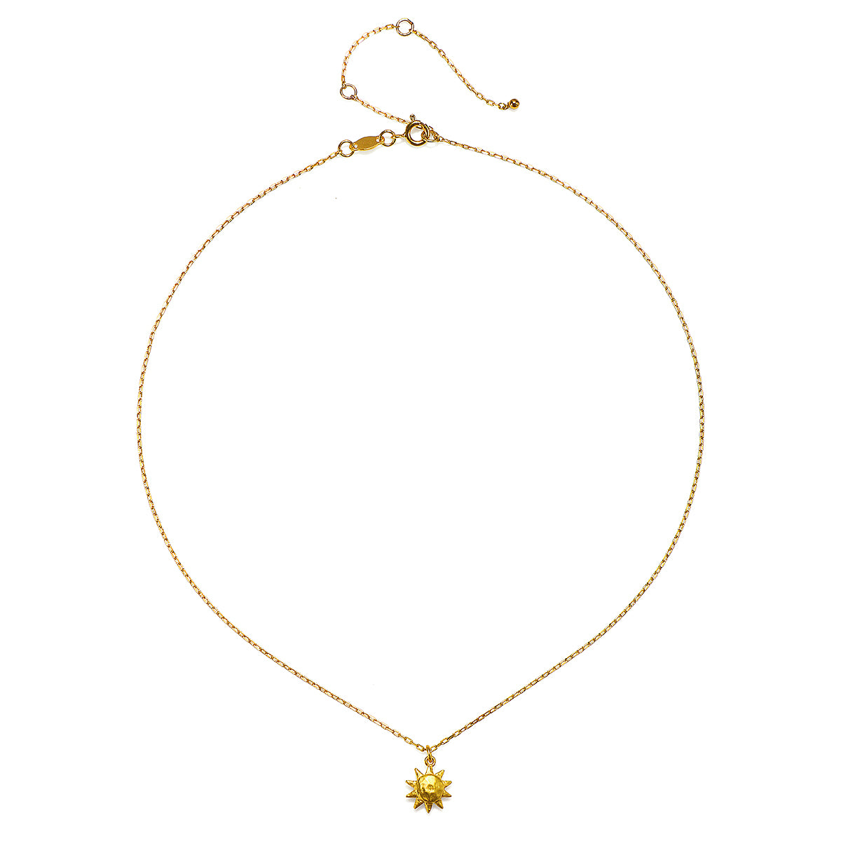 Gold-toned chain necklace with small star pendant and adjustable clasp closure.