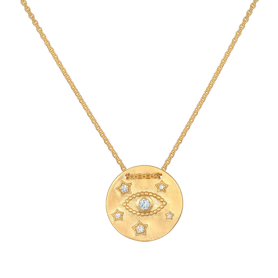 Watchful Guardian Gold Eye Coin Necklace