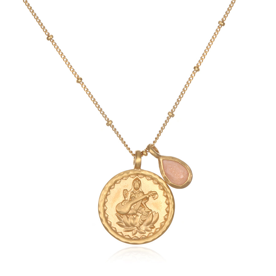 Saraswati Hindu Goddess, Creativity Necklace - Satya Jewelry