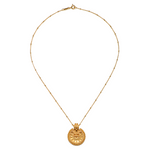 Gold Mandala Necklace showcasing a stunning mandala pendant symbolizing qualities of enlightenment. This piece of spiritual jewelry is perfect for meditation gifts, embodying meaning, protection, and harmony. Ideal for yoga enthusiasts and those seeking a meaningful amulet.