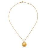 Elegant single-layer version of the Intention of Guidance Necklace Set featuring a round pendant with a textured finish, representing spiritual and meaningful jewelry for daily wear in yoga and meditation.