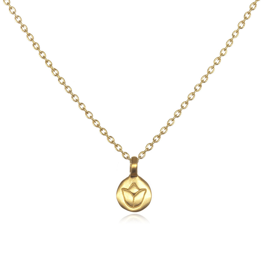 Gold Mini Lotus Necklace - Satya Jewelry