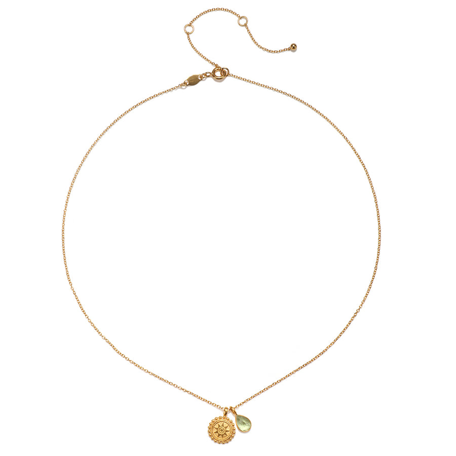 August Peridot Birthstone Mandala Necklace