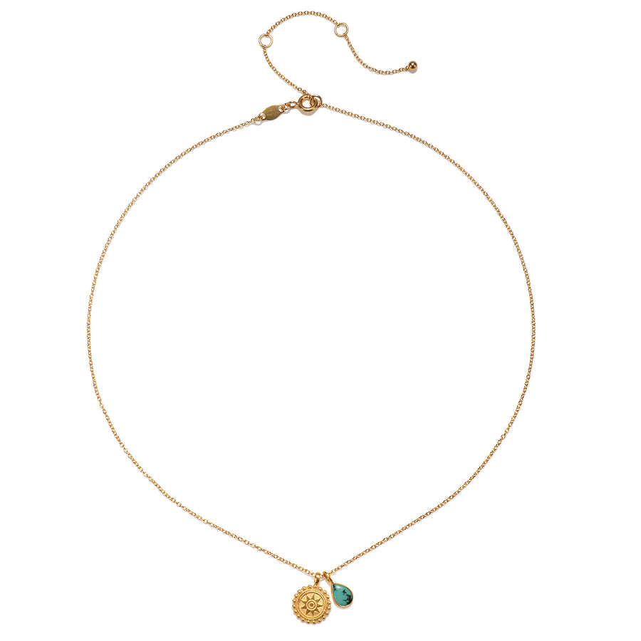 December Turquoise Birthstone Mandala Necklace