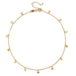 Delicate chain of the Intention of Guidance Necklace Set adorned with small round charms, embodying spiritual aspects, protection, and the beauty of the sun and moon connection in a zodiac-inspired design.