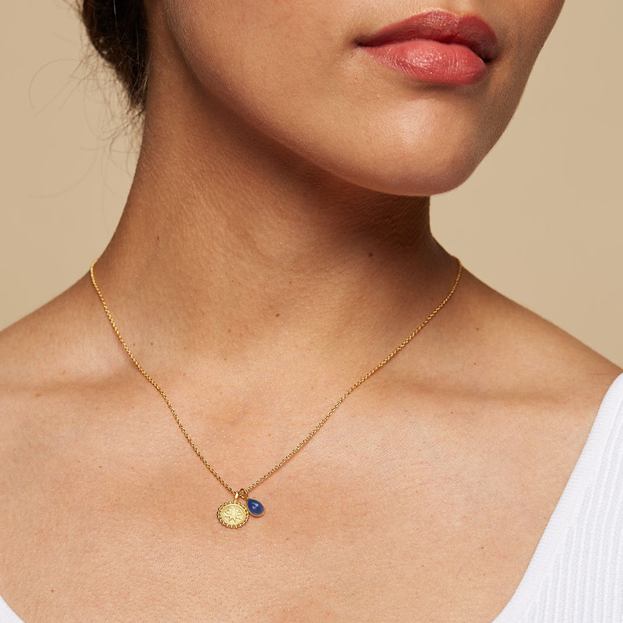 September Sapphire Birthstone Mandala Necklace