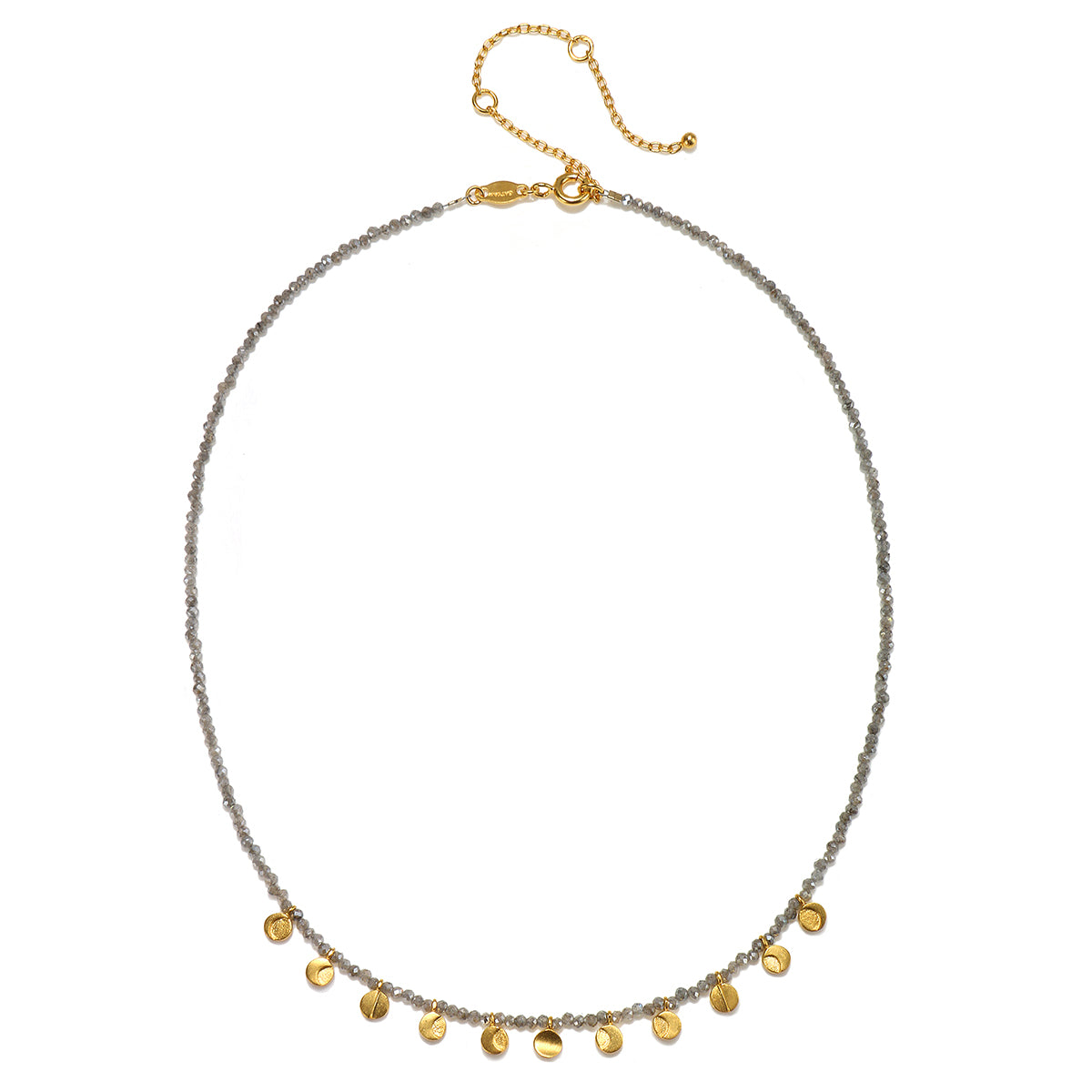 The Mystical Moonlight Necklace displayed with its adjustable chain, highlighting its versatility. This spiritual jewelry piece is perfect for yoga practices and manifestations, symbolizing the moon's nurturing energy.