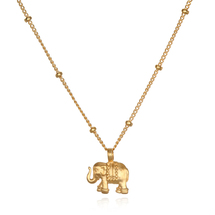 Aquamarine Elephant Necklace - 14K White Gold |JewelsForMe