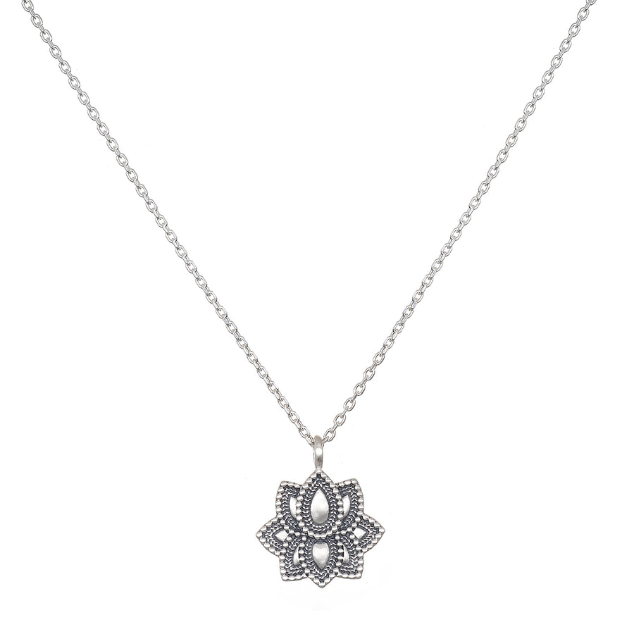 Journey Forward Lotus Silver Necklace