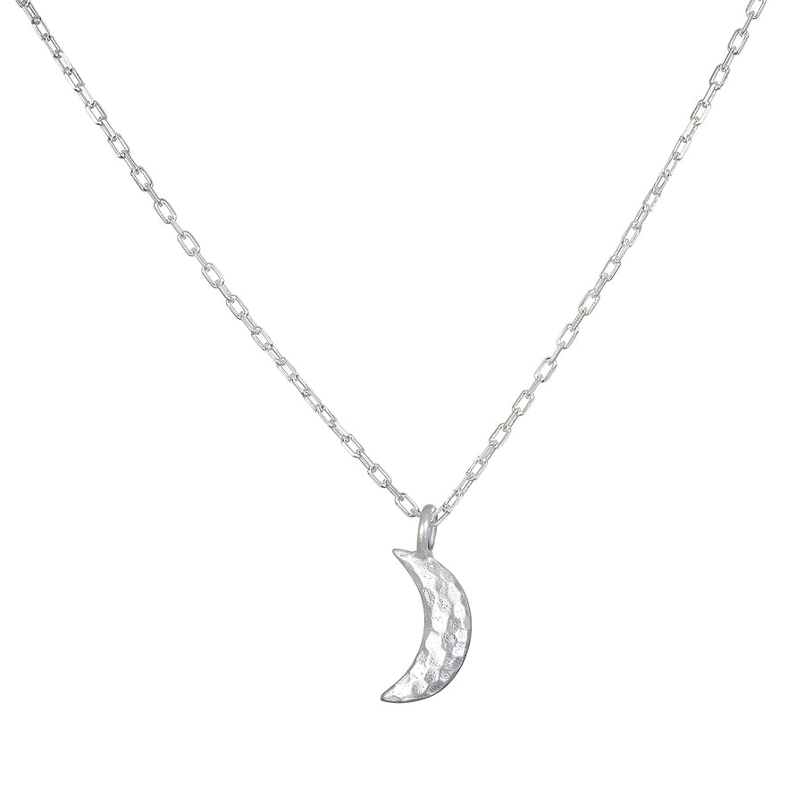 Bestow Light Crescent Moon Silver Necklace