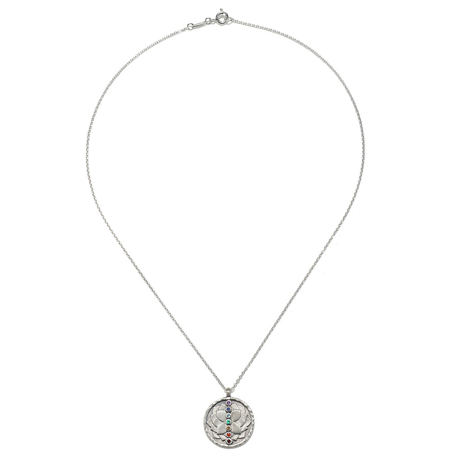 Divine Alignment Silver Chakra Necklace - Satya Jewelry