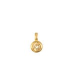 Citrine Bezel Charm in 18kt gold plate, symbolizing radiance, happiness, and awareness. This meaningful charm complements spiritual jewelry collections, enhancing meditation, talismans, and zodiac malas. Perfect for those who seek protection and connection to the sun and moon through yoga and manifestation.