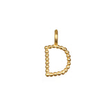 Initial Letter Charm 'D' designed to add a personal touch to your jewelry collection. This 18kt gold plated charm embodies the meaning of spiritual jewelry and is perfect for meditation, manifestation, or as a talisman for personal protection, complementing your yoga practice.
